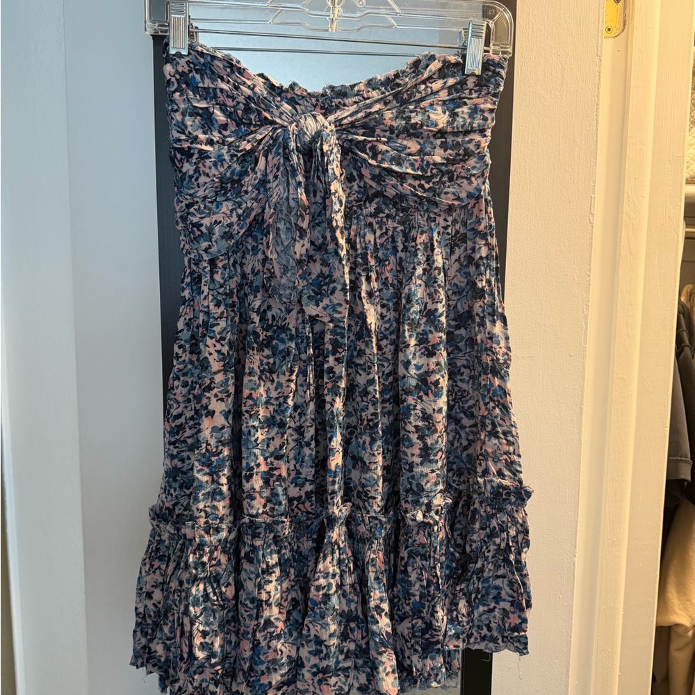 Vici Floral Tie-Bust Mini Dress - Pink & Blue